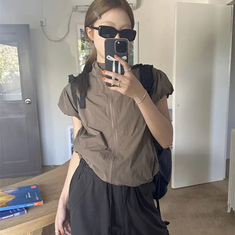 Women's Lightweight Quick-Dry Sun Protection Jacket - Summer Short Sleeve Zip-Up Outdoor Coat