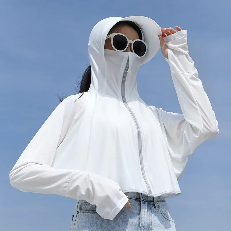 Women's UPF 50+ UV Protection Hoodie - Lightweight Long Sleeve Sun Shirt for Summer Outdoor