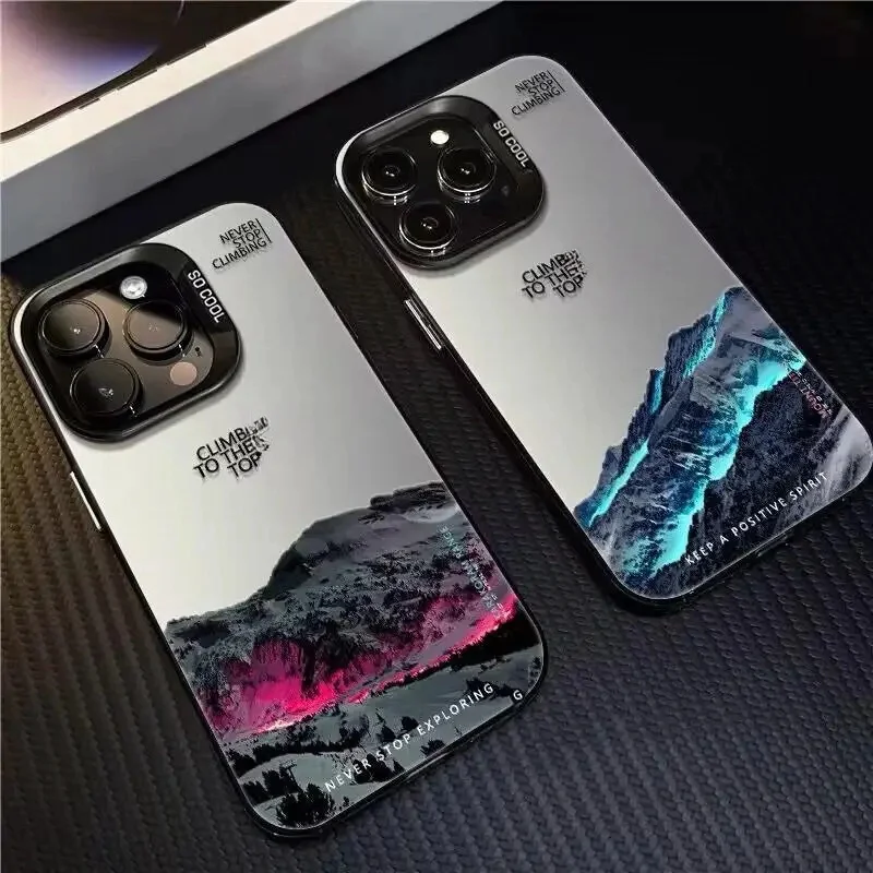 Matný pevný kryt na telefon Snow Mountain Sunset pro iPhone 16 15 14 13 12 11 Pro Ochranný kryt