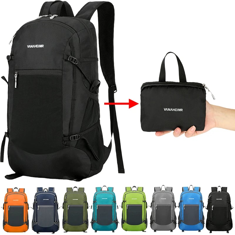 18L ultralehký skládací turistický batoh, přenosný denní batoh pro venkovní cestování, horolezectví, cyklistiku