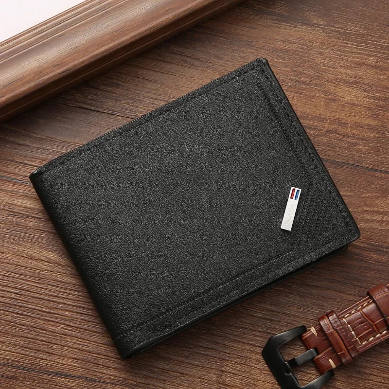Pánská tenká skládací peněženka s kapsou na mince a pouzdry na karty - RFID ochrana Business Wallet