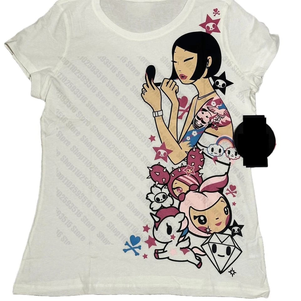 Dámské vintage tričko 90s crop top gothic harajuku retro oblečení ženy