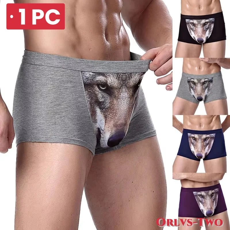 Pánské boxerky s vtipným potiskem zvířat - pohodlné módní spodní prádlo
