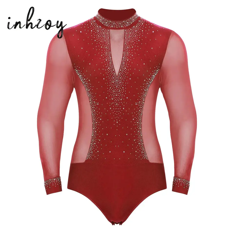 Pánské taneční tričko s dlouhým rukávem - Latino, Ballroom, Tango, Gymnastika, Výkonnostní sportovní oděv