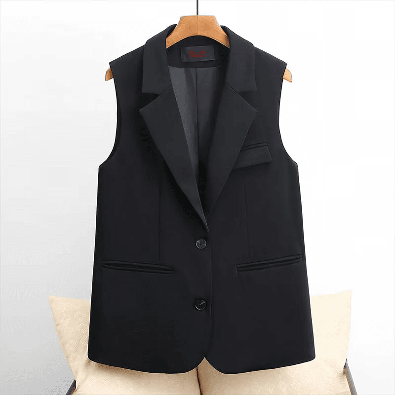 Dámská vesta slim fit jarní/podzimní bílá elegantní volnočasový kabátek bez rukávů