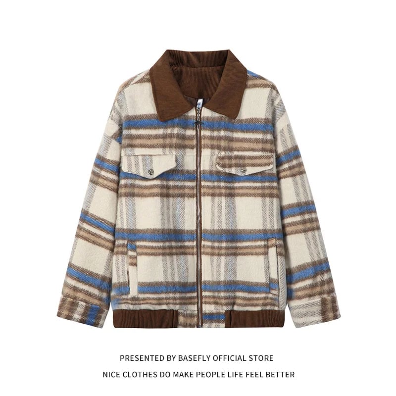 Pánská retro károvaná bunda do pasu, jarní a podzimní sportovní styl, unisex vintage kabát