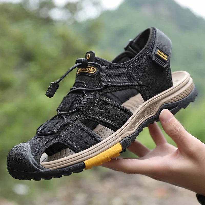 Pánské letní sandály z pravé kůže pohodlné outdoor plážové boty