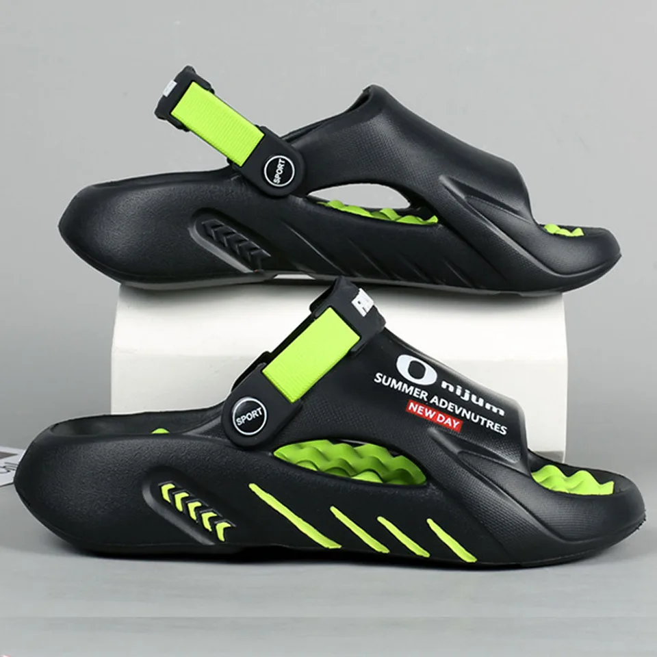 Pánské sandály s tlustou podrážkou vnitřní i venkovní masážní plážové sportovní velikost XXL