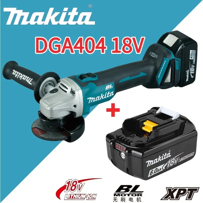 Nová bezkartáčová lithiová elektrická úhlová bruska Makita DGA404 125 mm, dobíjecí řezací stroj s vysokým výkonem
