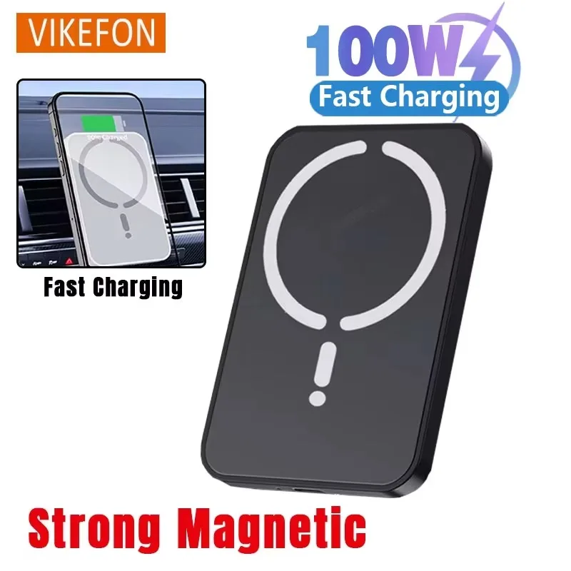100W magnetická bezdrátová nabíječka do auta s držákem telefonu Air Outlet pro iPhone 16 15 14 13 12 Pro Max Rychlá bezdrátová nabíjecí stanice do auta