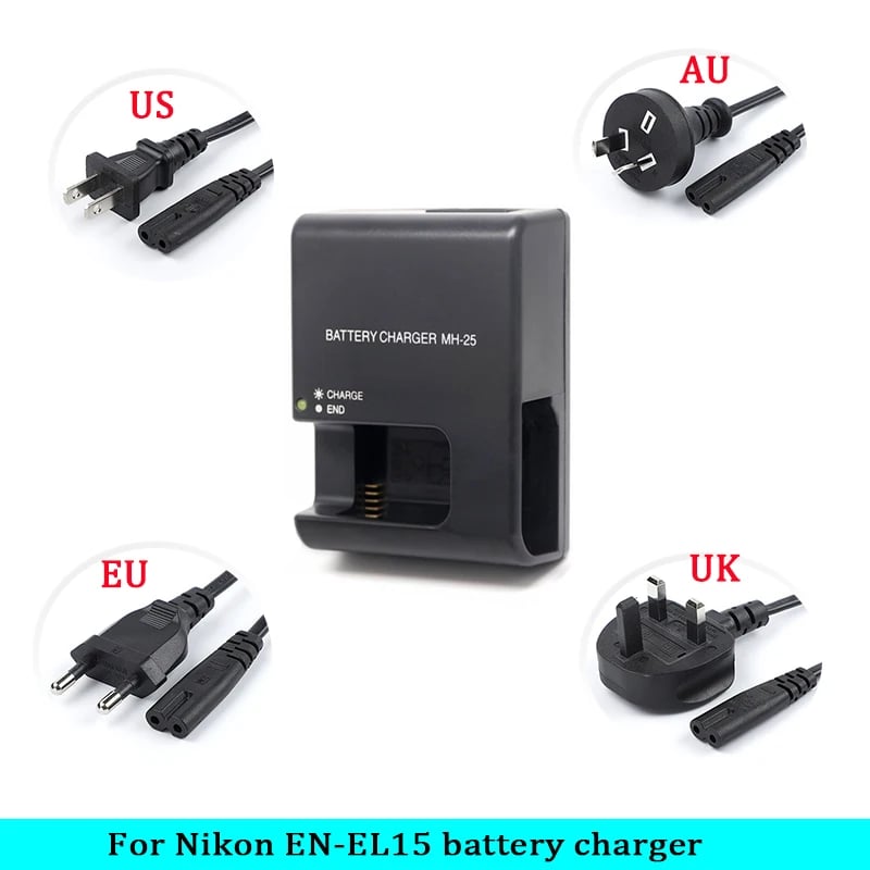 Nabíječka MH-25 EN-EL15 pro D850, D800, D800E, D810, D810E, D600E, D500, D7000, D7100, D7200, D7300, D7500, D610, D750, V1