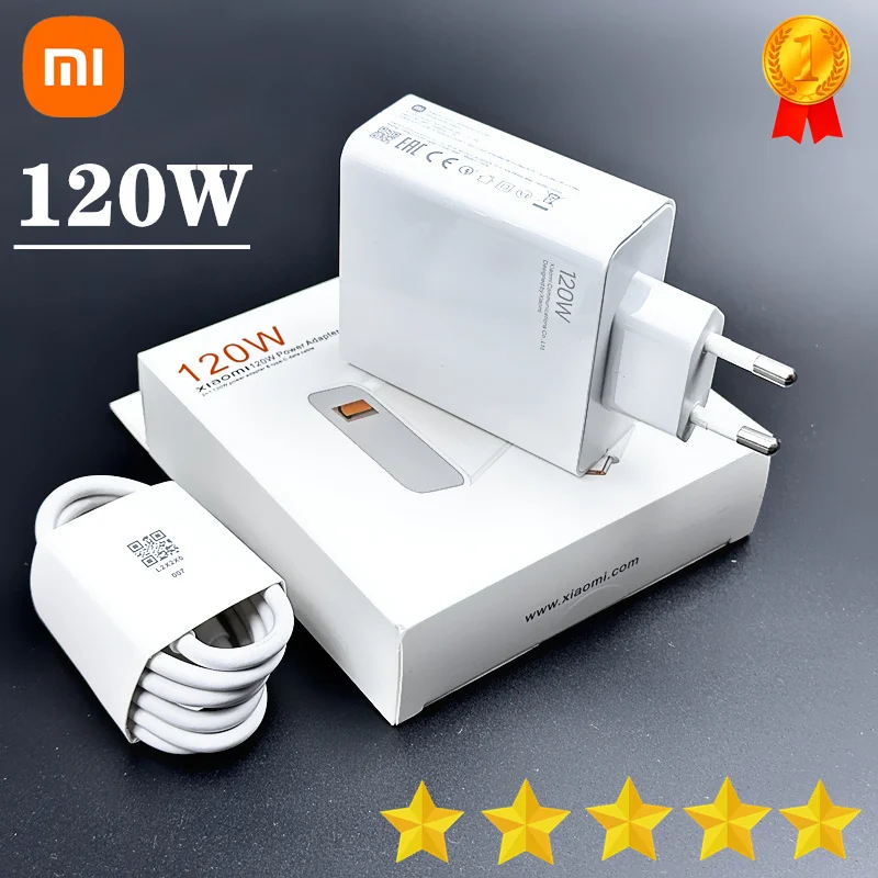 Originální Xiaomi 120W nabíječka Turbo Fast Charge EU Hypercharge Gan adaptér pro Redmi Note 11 12 13 Pro Plus 5G Mi 13 13T 6A kabel
