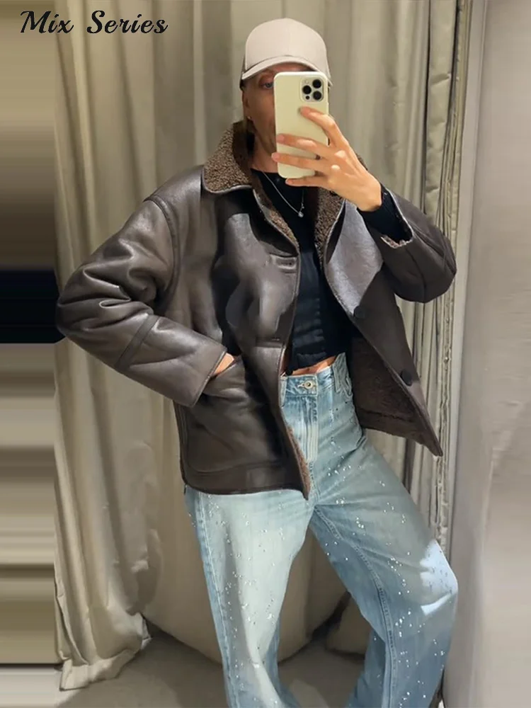 Módní oboustranná pevná bunda pro ženy s klopovým límcem, jednořadé kabáty s dlouhým rukávem, podzim 2025, nové dámské funkčně-funkční svrchní oblečení