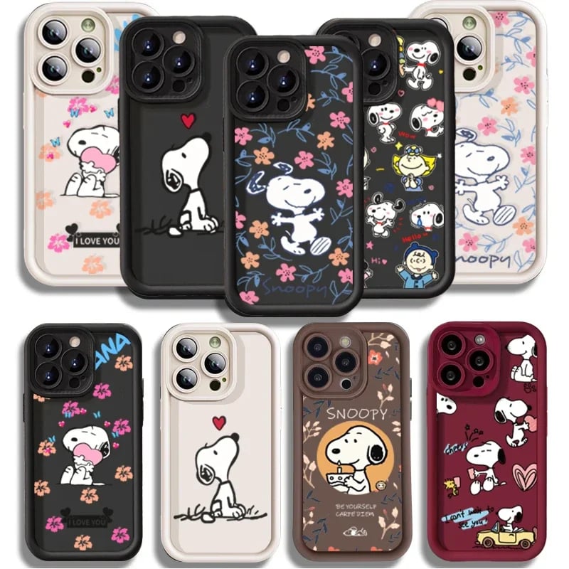 Cute Snoopy Case For Samsung Galaxy A16 A15 A14 A13 A56 A55 A54 A53 A52 A52S A36 A35 A34 A33 A26 A25 A24 A06 A05S A05 M15 M16