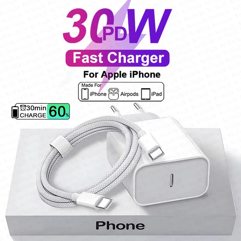 Pro originální rychlonabíječku Apple 30W typu C pro iPhone 16 15 14 13 12 11 Pro Max Mini X XS XR 8 Plus Rychlonabíjecí kabel