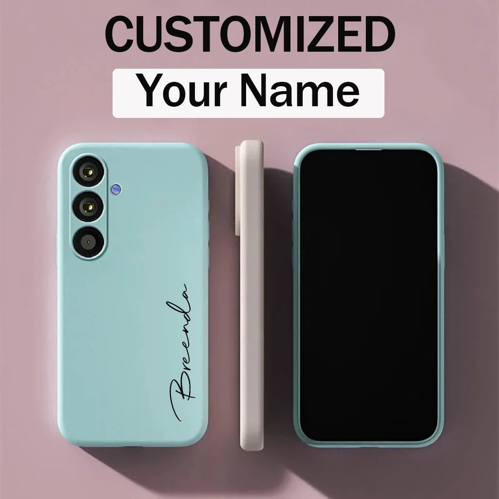 For Samsung A55 A54 A53 A52S A51 4G 5G Customized Personalized Name Luxury Original Initials Soft Liquid Silicone DIY Case Cover