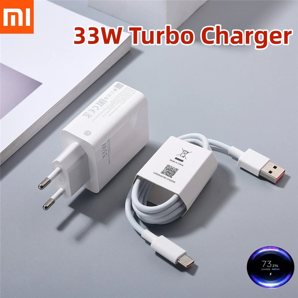 Originální nabíječka Xiaomi 33W EU/US Turbo Fast Charge 1/1,5/2M 6A Type-C kabel pro Redmi Note K40 K30 Mi 13 12 Poco X3 Pro 10 Lite