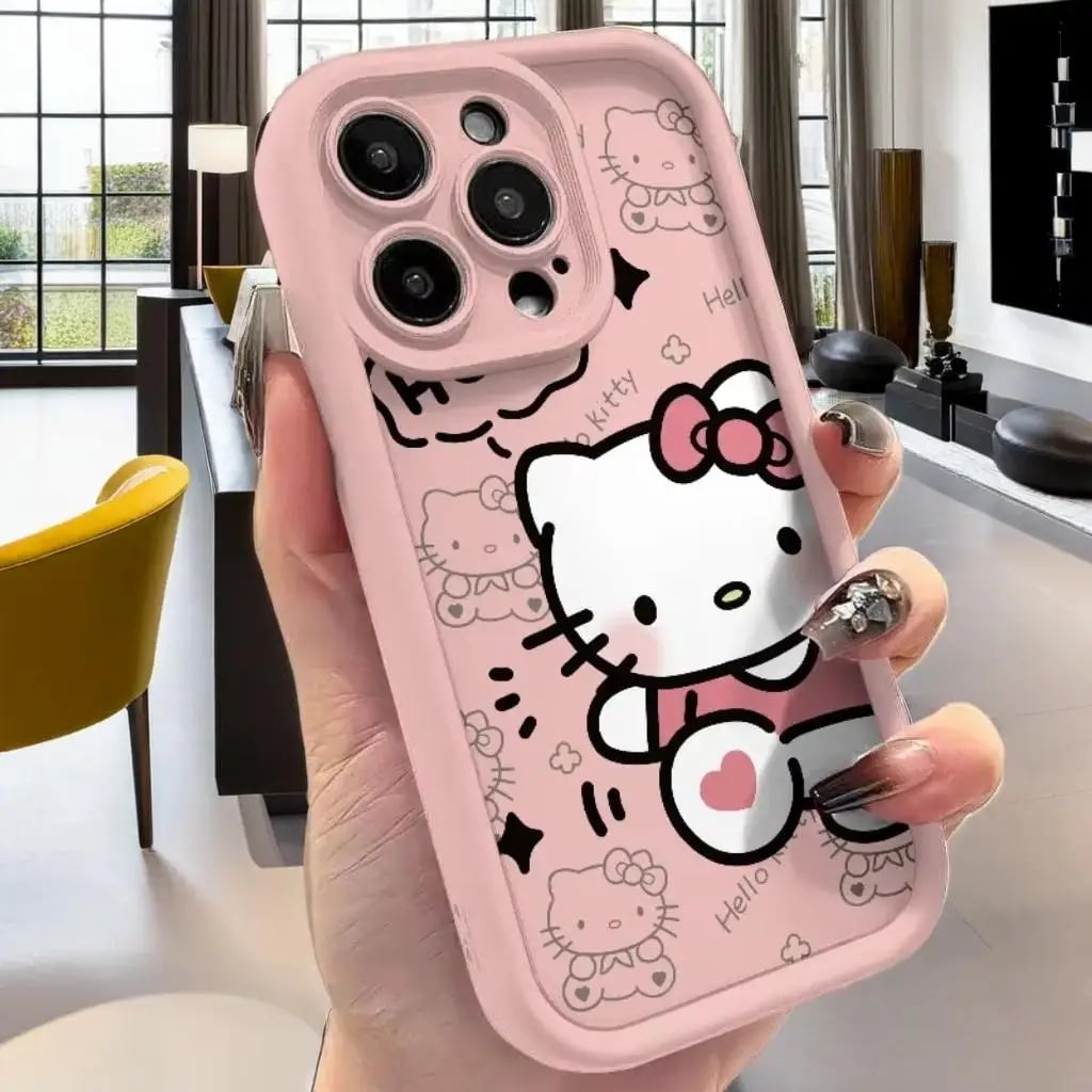 Sanrio Ins Hello Kitty telefon kryt pro iPhone X XR XS 7 8 Plus 16 15 14 13 11 12 Pro Max Y2k dívčí průhledný dárek silikonový kryt proti pádům
