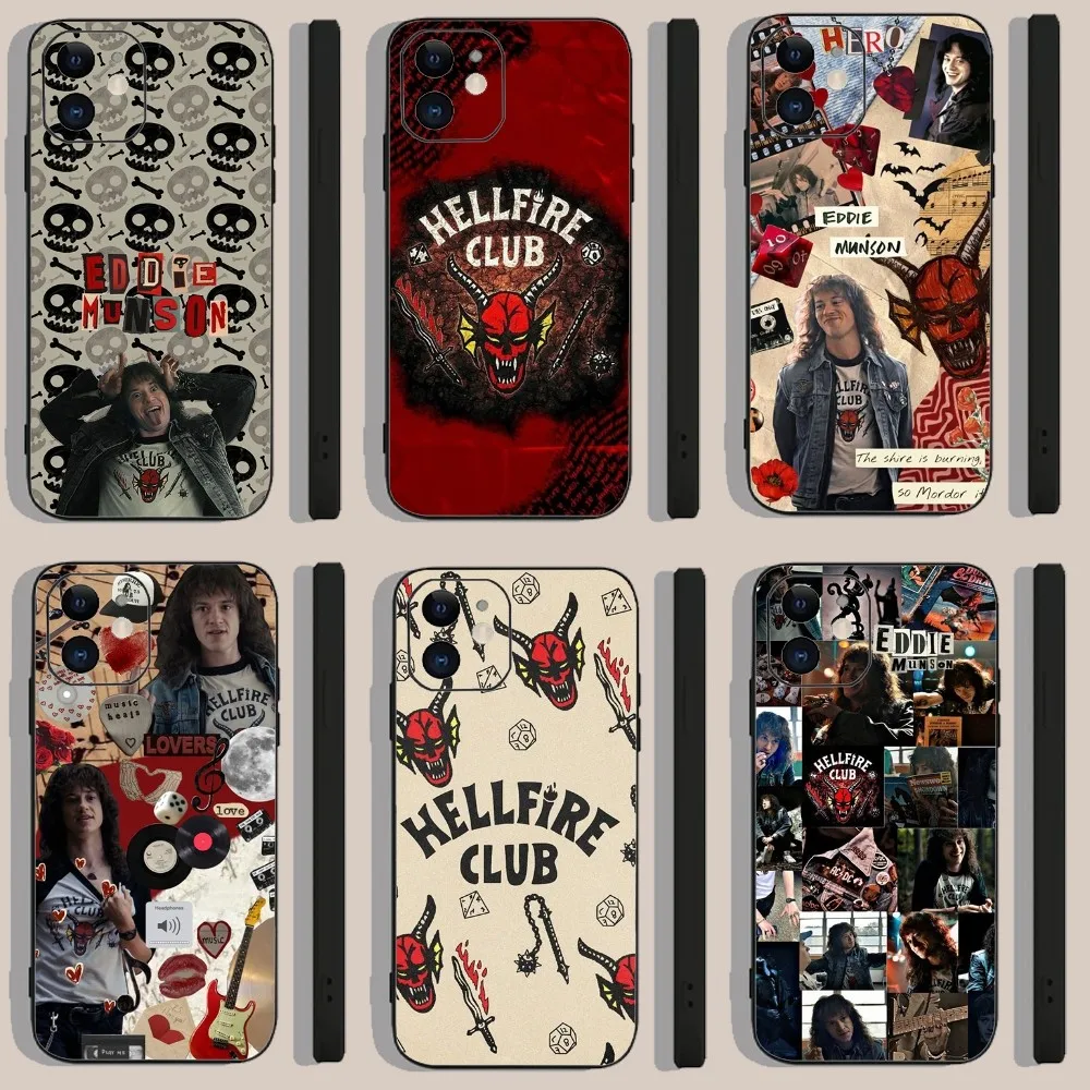 Pouzdro na telefon Eddie Munson pro iPhone 15 11 13 14 16 Pro Max 7 8 Plus X Xr Xs Max 12 mini černé