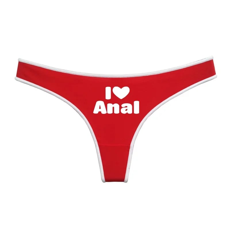 I LOVE ANAL Dámské spodní prádlo Dívčí G String Červené bavlněné spodní prádlo pro ženy Měkké bezešvé neviditelné prodyšné sportovní kalhotky