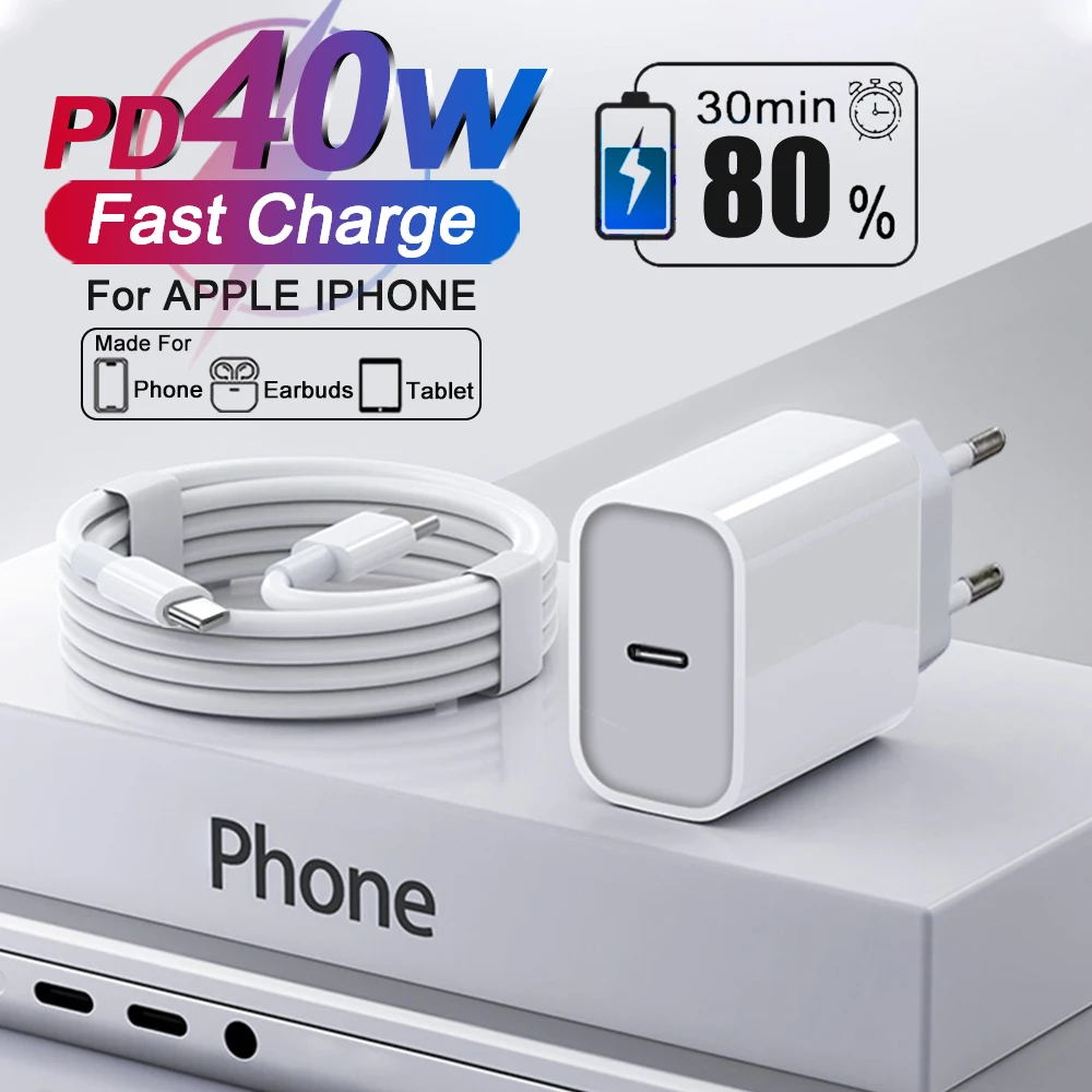 Originální rychlonabíječka Apple 40W typu C pro iPhone 16 15 14 13 12 11 Pro Max Plus PD nabíjecí kabel nabíječka příslušenství pro telefony