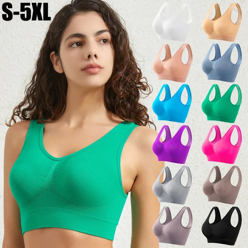 Dámská bezešvá podprsenka S-5XL, push-up sportovní podprsenka bez kostic, crop top, jednobarevné sexy spodní prádlo bez vložek, prodyšná dámská podprsenka