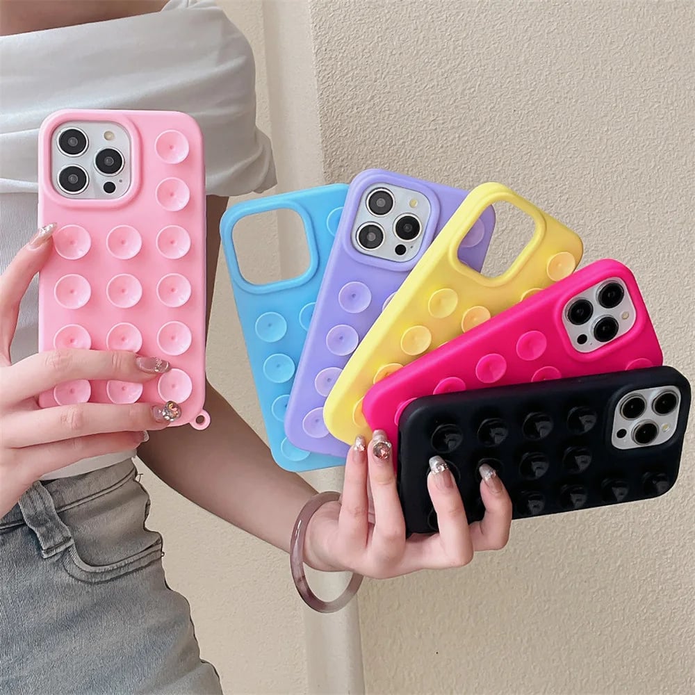Silikonový kryt s přísavkou pro iPhone 16 Pro Max 17 13 14 11 12 15 Pro Max Plus, protiskluzový, nárazuvzdorný, v barvě bonbónů