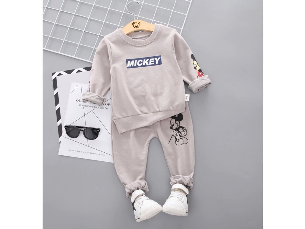 Dětský set mikina a tepláky - Mickey mouse šedý