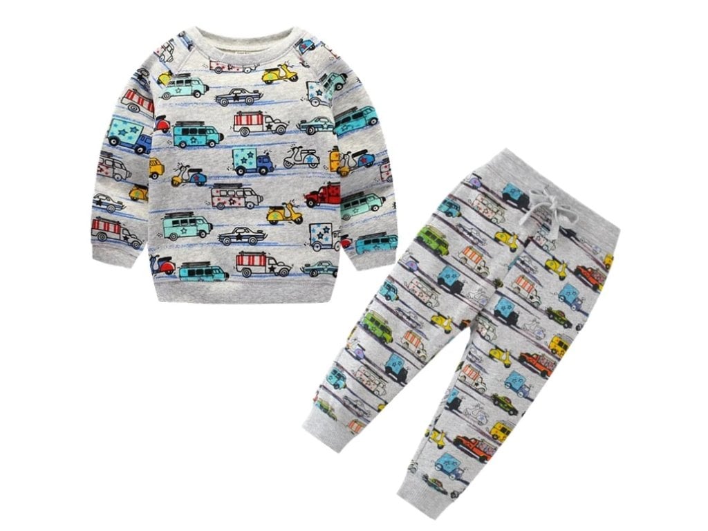 Dětský set mikina a tepláky autíčka