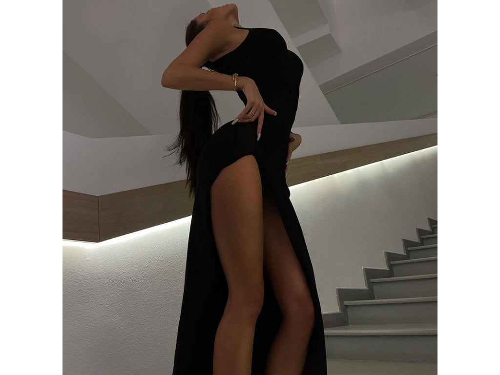 Elegantní sváteční sexy klubové šaty černé