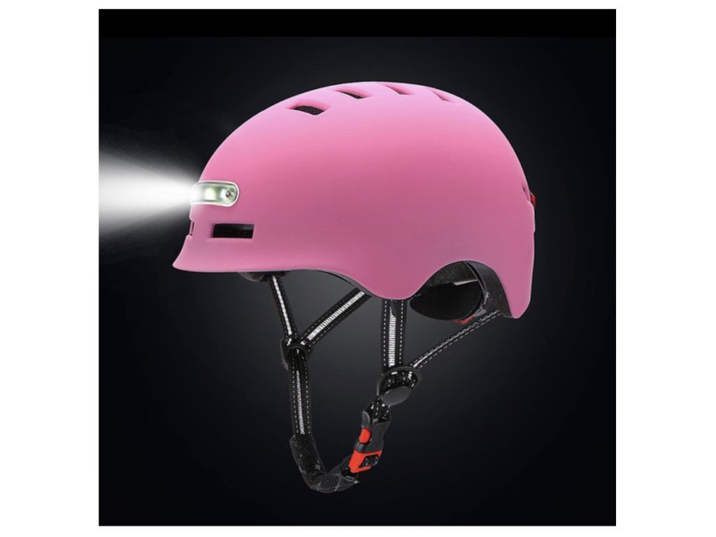 Cyklistická přilba na kolo MTB Smart Led růžová