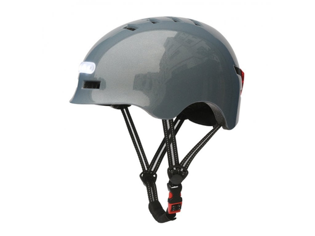 Cyklistická přilba na kolo MTB Smart Led šedá