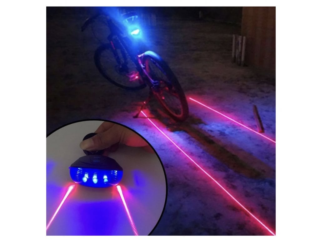 Zadní světlo na kolo LED Laser modré typ 1
