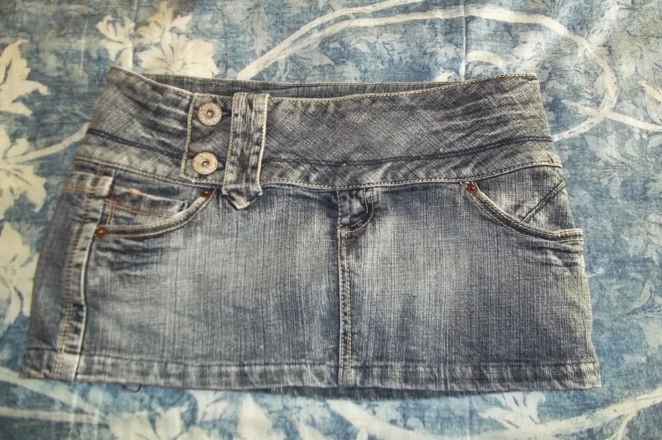 Gotická džínová minisukně pro ženy světle modrá s nízkým pasem, vintage kawaii krátká džínová sukně