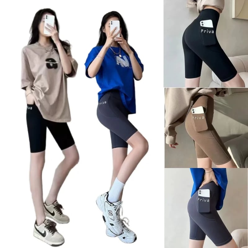 Dámské sportovní kraťasy s vysokým pasem - Jóga, posilovna, fitness, cyklistika, běhání, push-up legíny, M-XL
