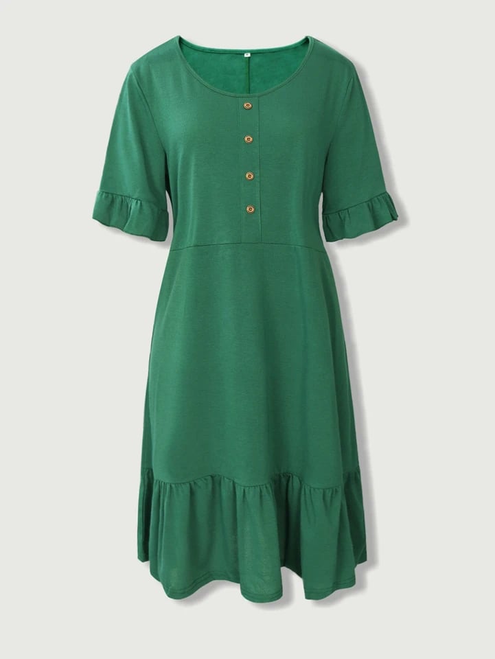 Dámské šifonové košilové šaty s výstřihem do V - zapínání na knoflíky vpředu, korzetový pas, letní ležérní šaty