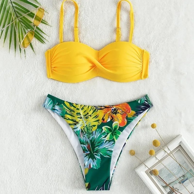 Dámské push-up bikiny set, brazilské plavky, dvoudílné plavky, plážové plavky