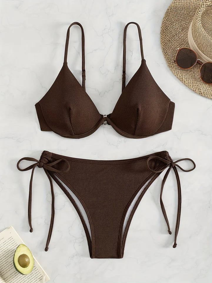 Sexy bikiny s kosticemi, push-up, set - vyztužené bandeau plavky, dámské letní plážové oblečení 2025