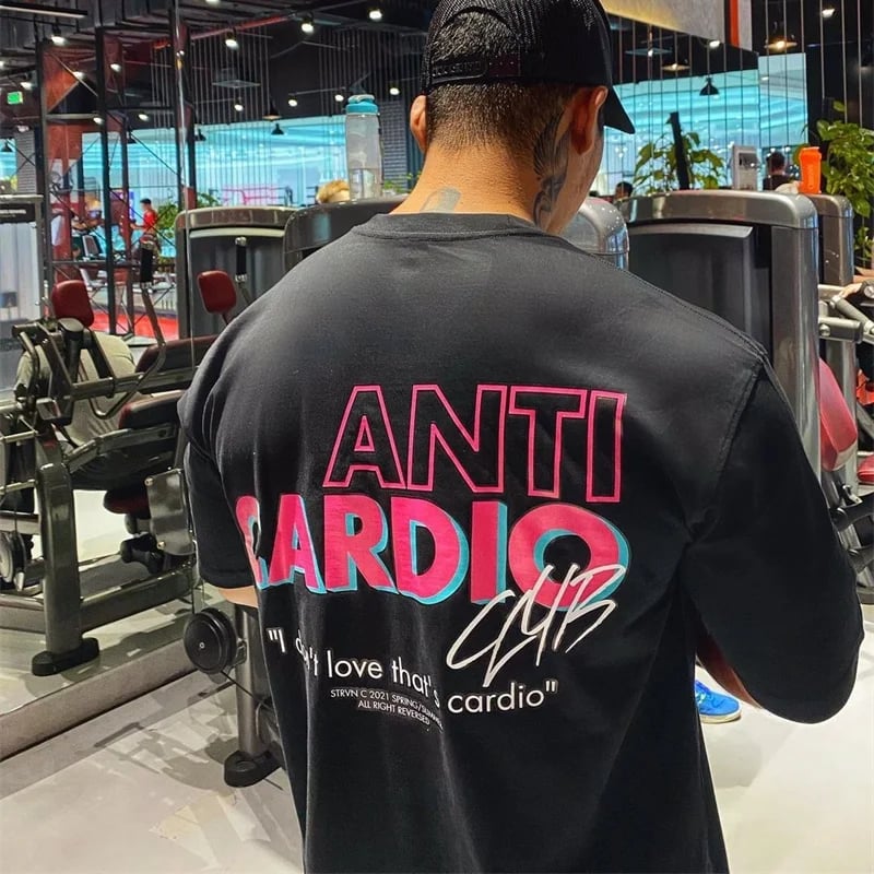Pánské antikardio tričko s dlouhým rukávem, nadměrné velikosti, bavlněné, do posilovny, fitness, tréninku a cvičení