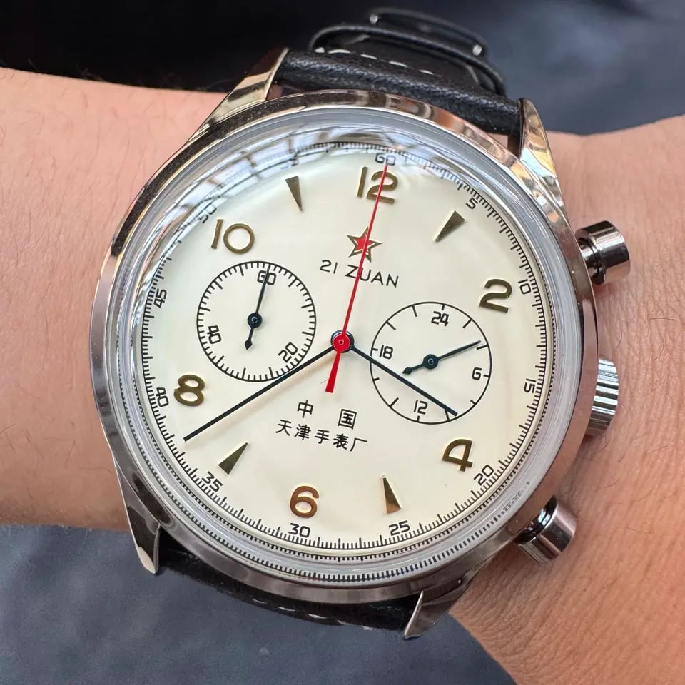 Pánské vintage pilotní automatické hodinky 42mm vodotěsné chronografické společenské hodinky v retro stylu