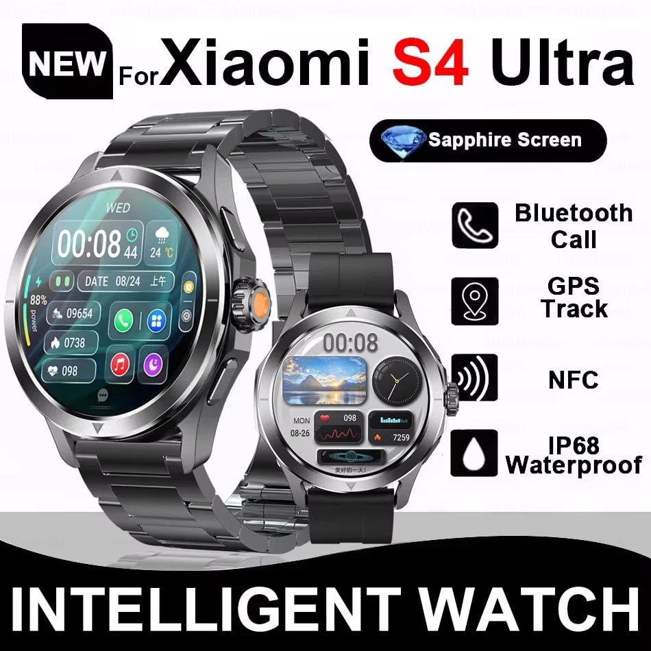 Venkovní sportovní chytré hodinky 1,53" AMOLED GPS monitor srdečního tepu vodotěsné fitness tracker pro muže