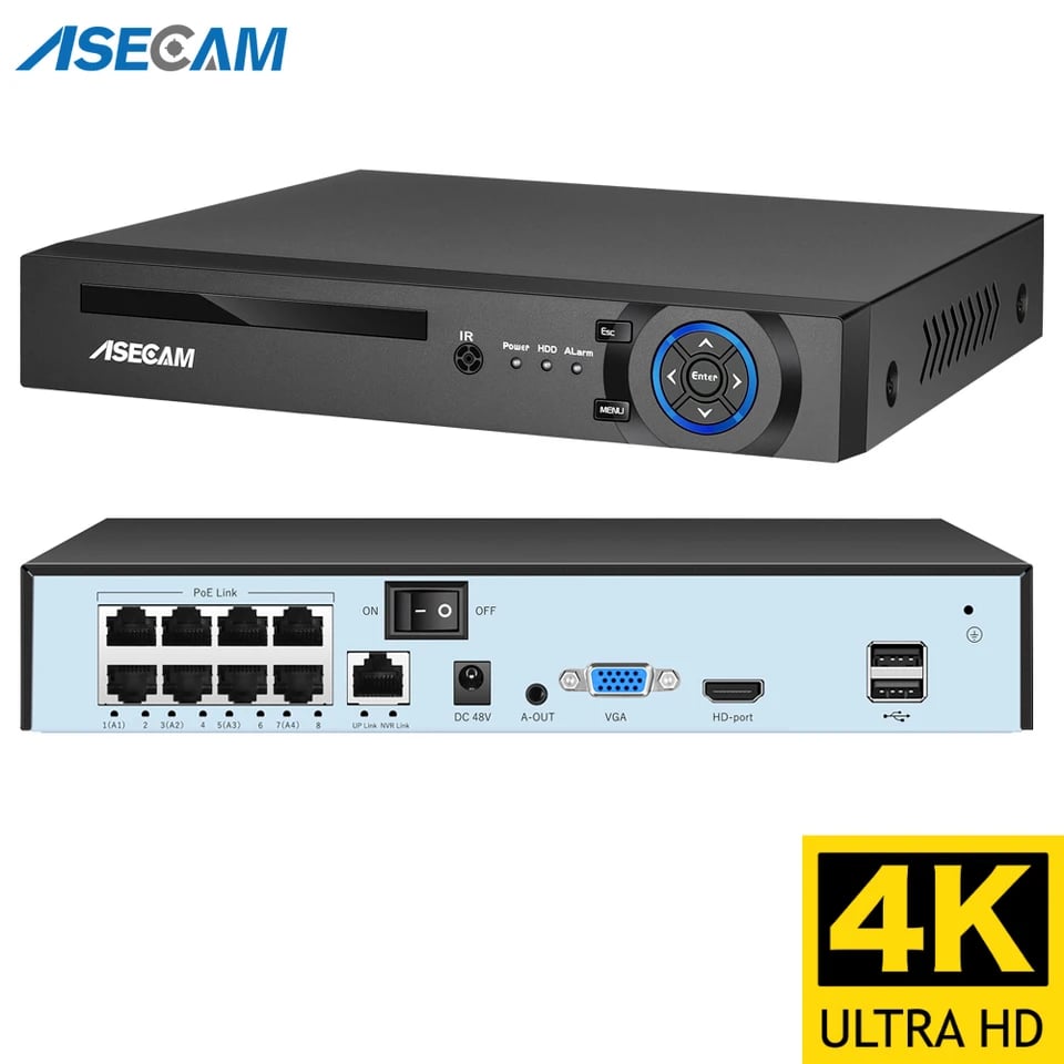 4K Ultra HD POE NVR bezpečnostní kamerový systém s detekcí obličeje H.265 IP CCTV dohledová sada