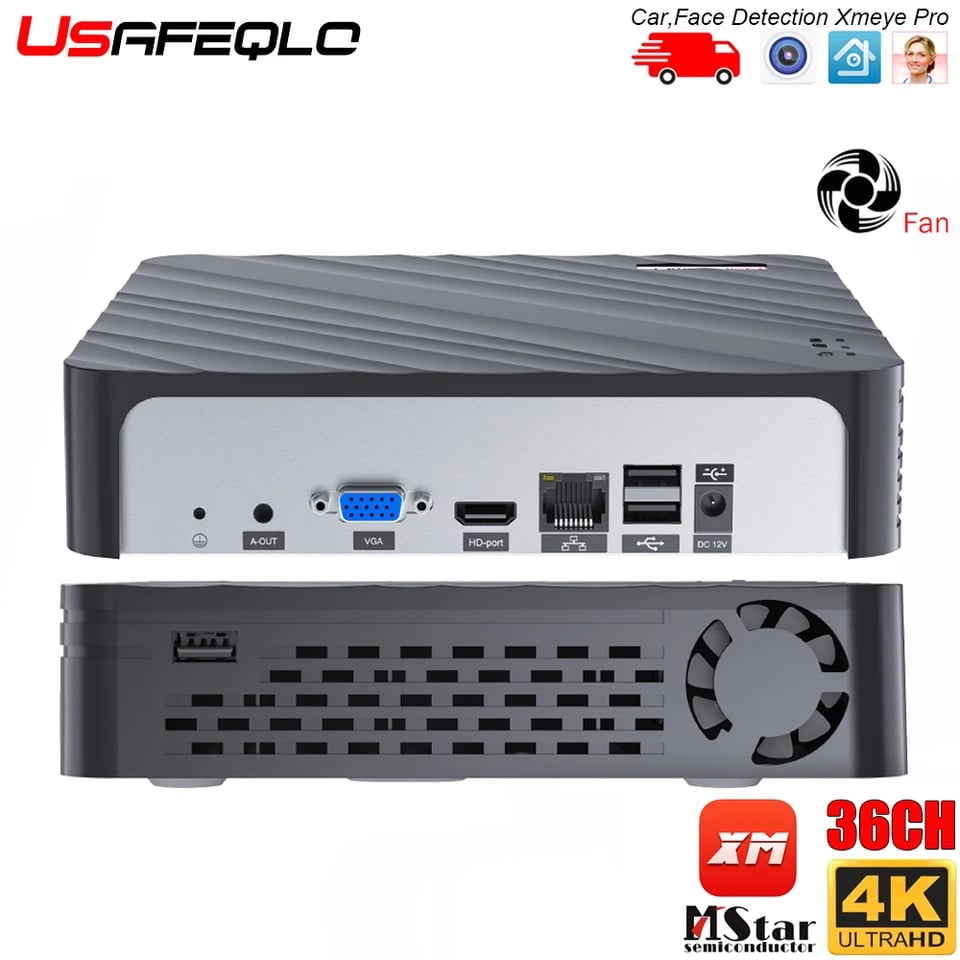 4K bezpečnostní NVR systém 10CH 16CH 32CH H.265 CCTV videorekordér s detekcí pohybu a obličeje P2P