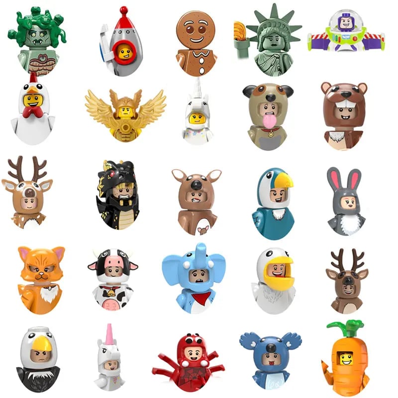 3D stavební bloky sada postav figurky DIY stavebnice hračka dárek pro děti vzdělávací STEM