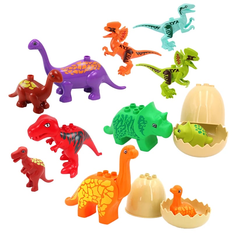 Sada velkých stavebních bloků pro zvířata - Zoo dinosaurus kompatibilní cihly vzdělávací hračky dětský dárek