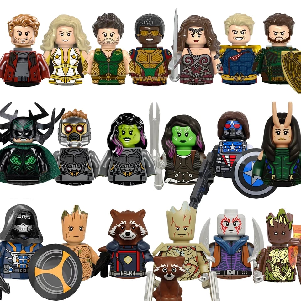 Stavební bloky Minifigurky Sada - Klasické hrdinské postavy Dětská vzdělávací hračka Narozeninový dárek
