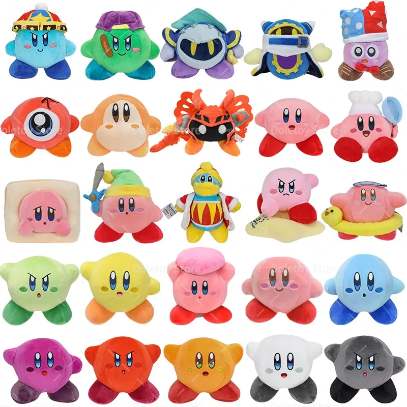 Kolekce plyšových hraček Kawaii Kirby - roztomilé panenky se srdíčky ve tvaru hvězdy, dárek k narozeninám pro děti, 25 stylů