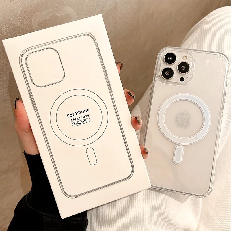 Bezdrátové nabíjecí pouzdro MagSafe pro iPhone 16 15 14 13 12 11 Pro Max magnetický průhledný nárazník