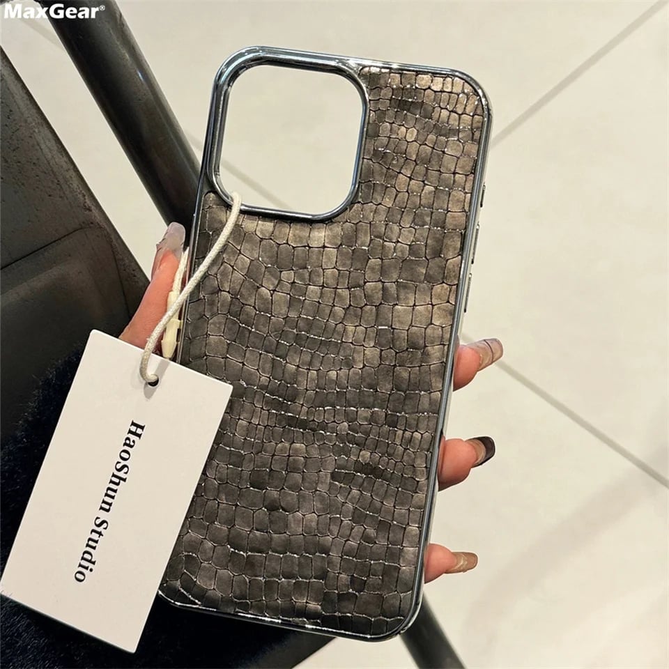 Luxusní kryt s krokodýlím vzorem pro iPhone 16, 15, 14, 13, 12, 11 Pro Max Plus