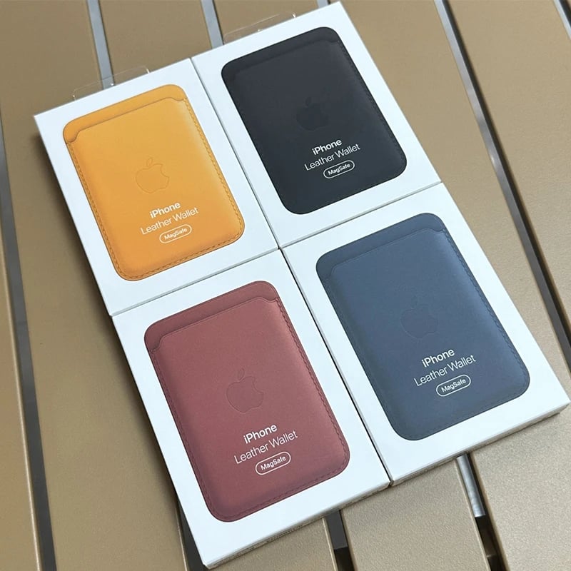 Kožená peněženka MagSafe s magnetickým držákem karet pro iPhone 16 15 14 13 12 Pro Max